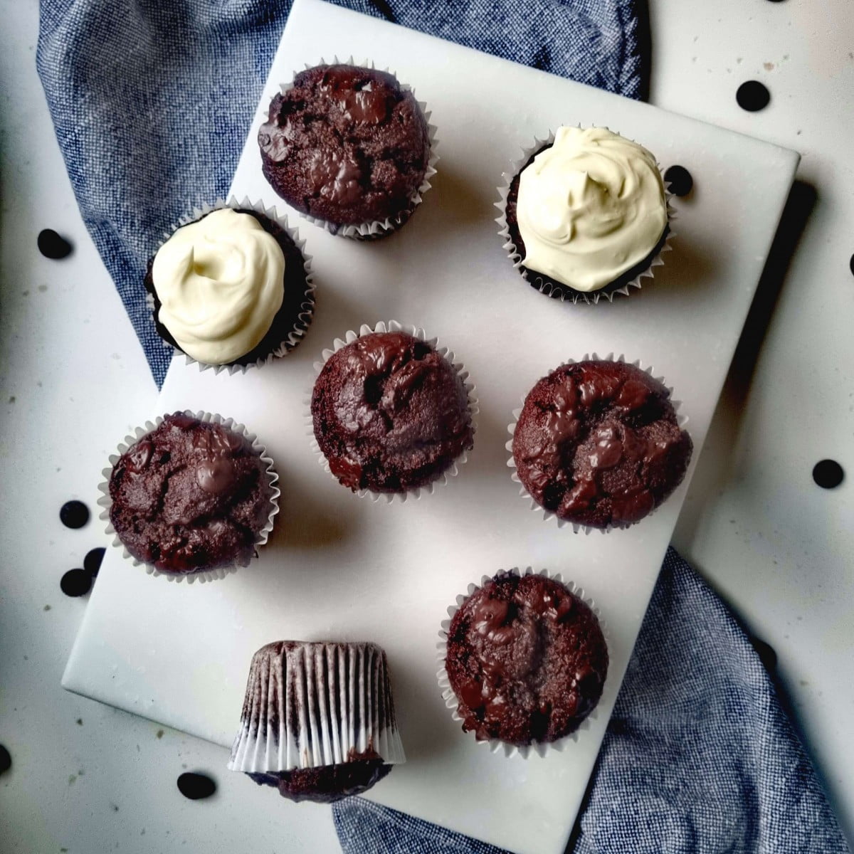 selection of low carb double chocolate muffins