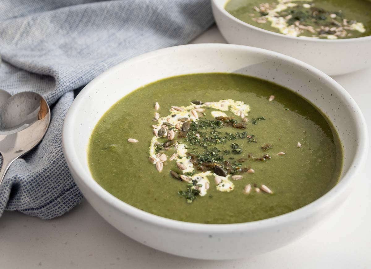 Bowl of healthy green soup