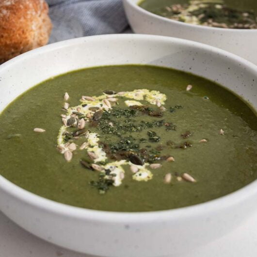 Healthy Green Soup with Harissa