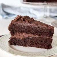 a slice of low sugar chocolate cake