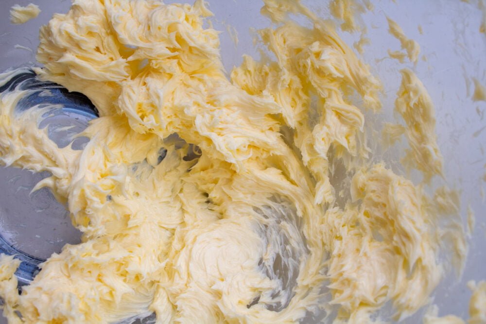 butter creamed in a stand mixer