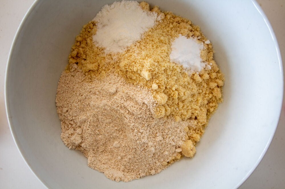 dry ingredients for the lemon drizzle loaf