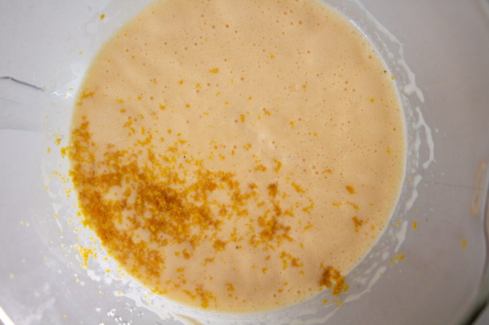 lemon zest added to the wet ingredients