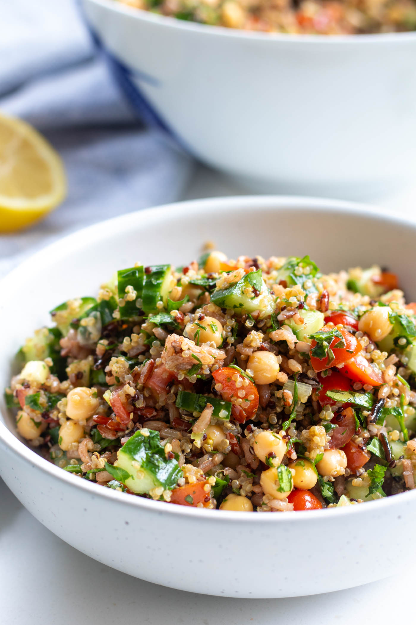 Colourful Brown Rice and Quinoa Salad with Herbs