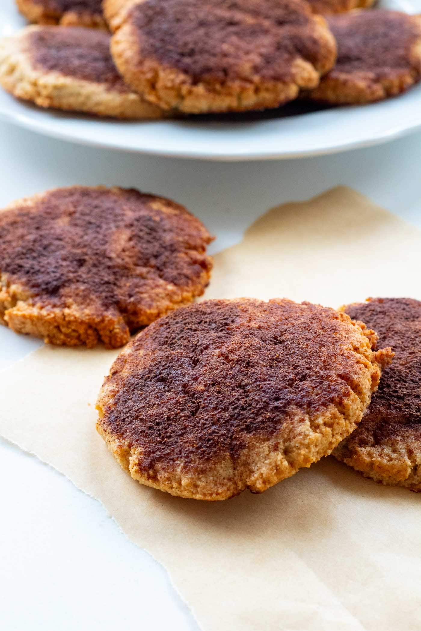 a collection of warm, golden healthy cinnamon cookies made with xylitol, perfect for blood sugar management and afternoon treats.