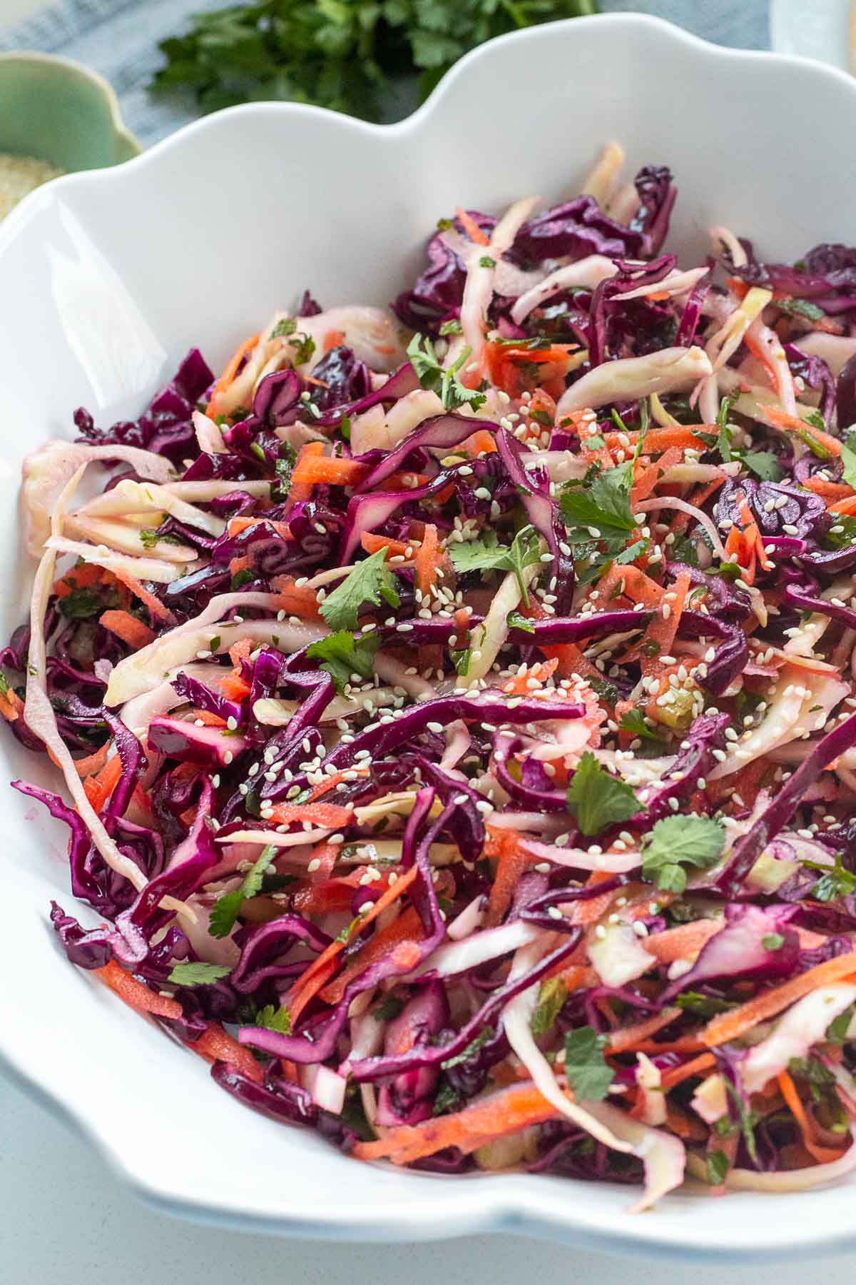 Quick Cabbage and Carrot Salad with Lemon and Herbs