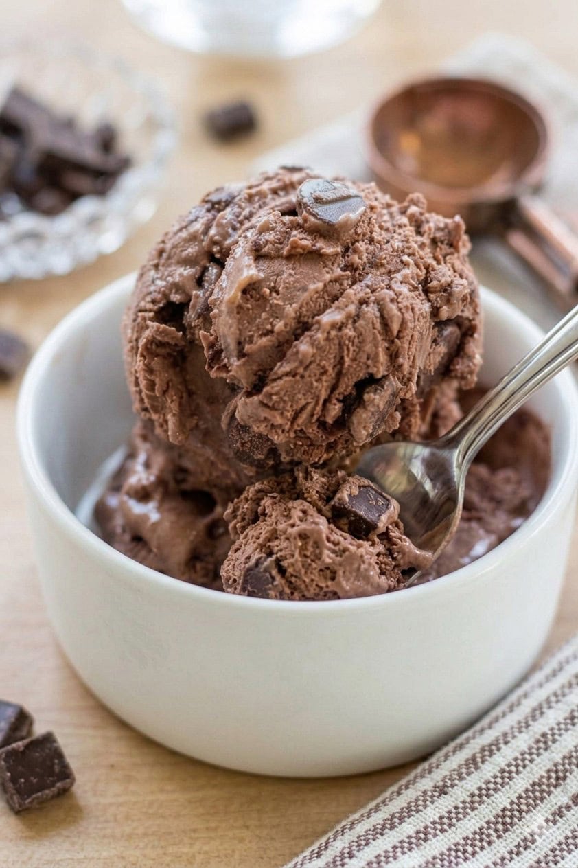 Chocolate Avocado Ice Cream (No Churn, Low Sugar)